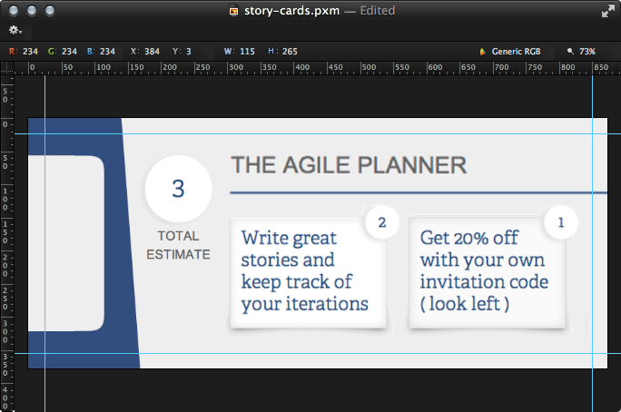 Designing the business card in Pixelmator